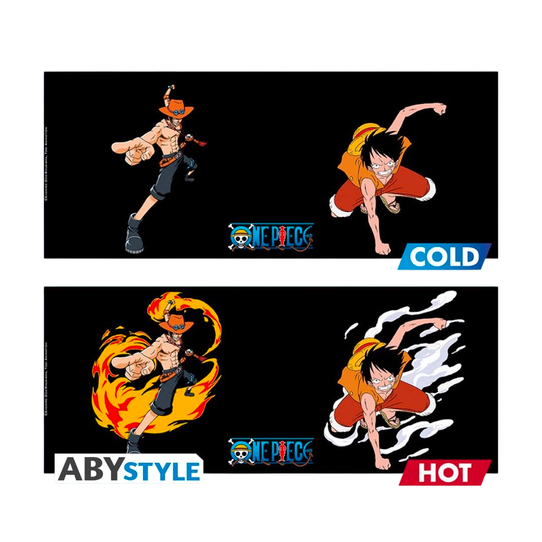 One Piece - Heat Change Mug (460ml) Stil: Luffy & Ace