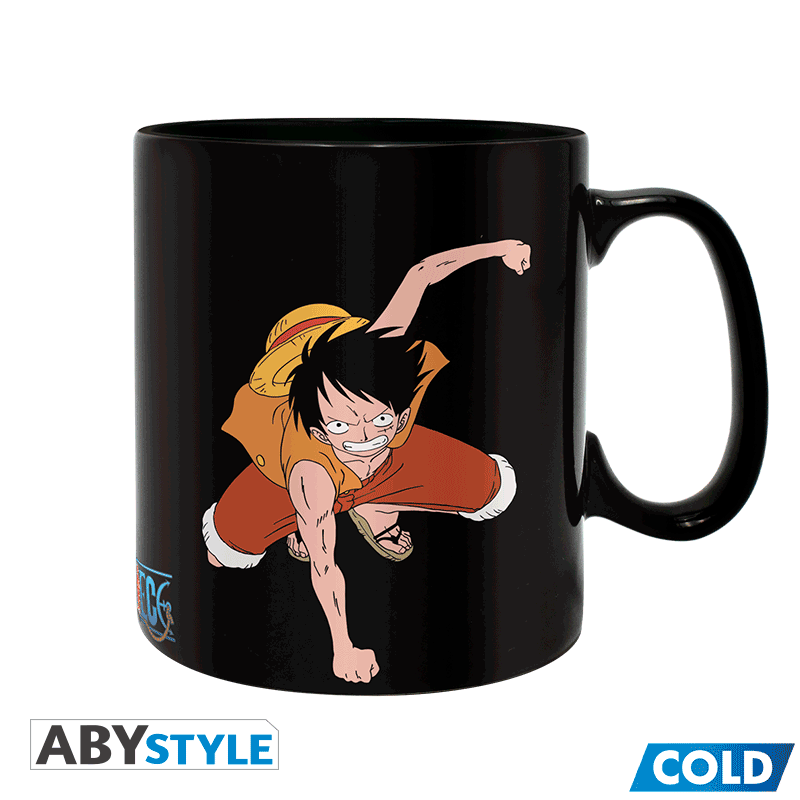 One Piece - Heat Change Mug (460ml) Stil: Luffy & Ace