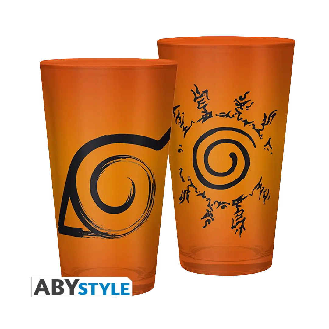 NARUTO SHIPPUDEN - Large Glass - 400ml - Konoha & Seal - box