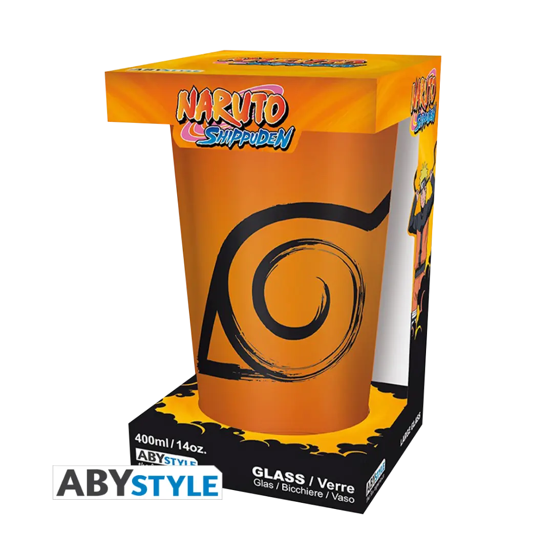 NARUTO SHIPPUDEN - Large Glass - 400ml - Konoha & Seal - box