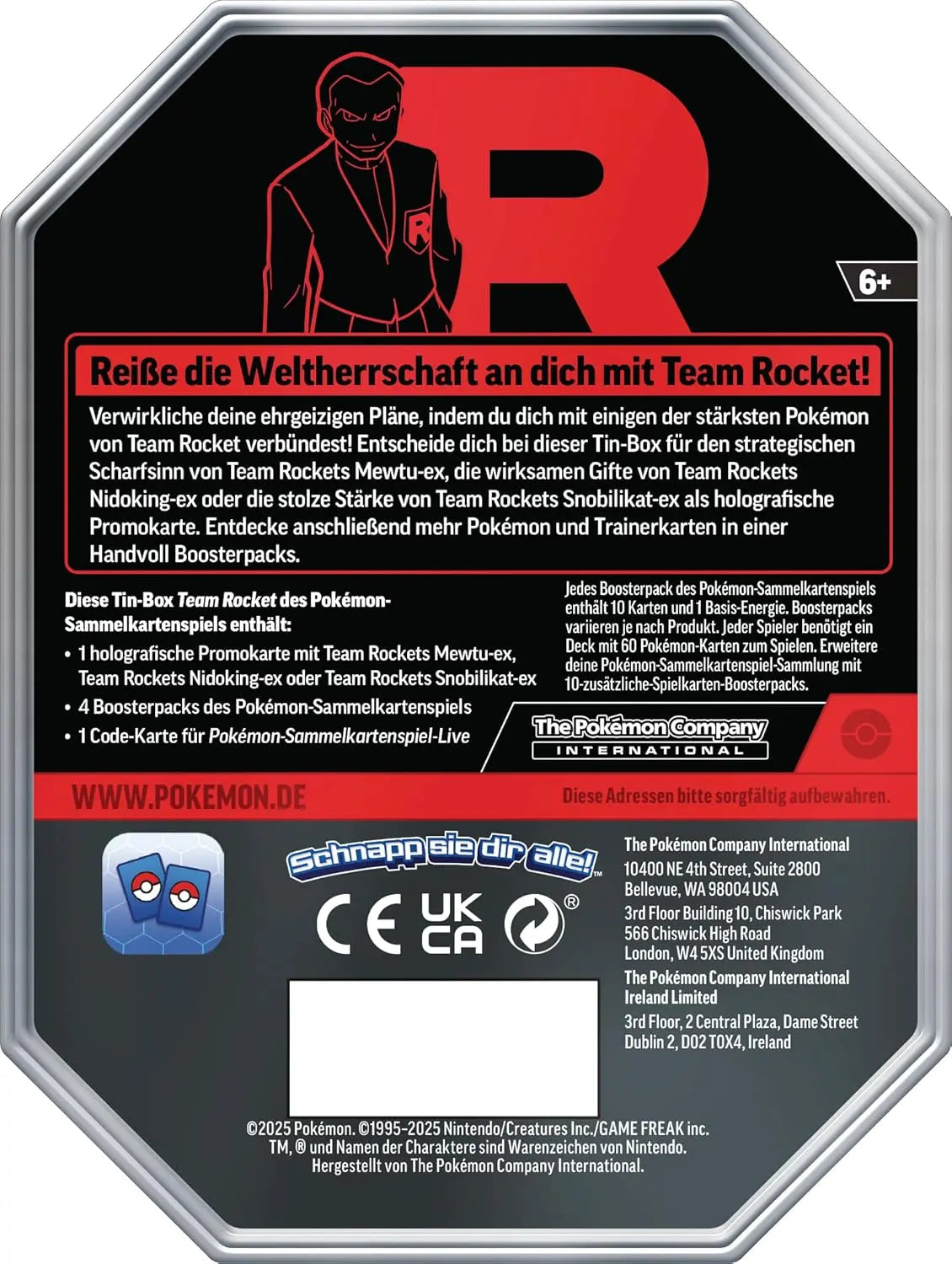 Pokémon TCG: Team Rockets Snobilikat ex - Tin (DE)