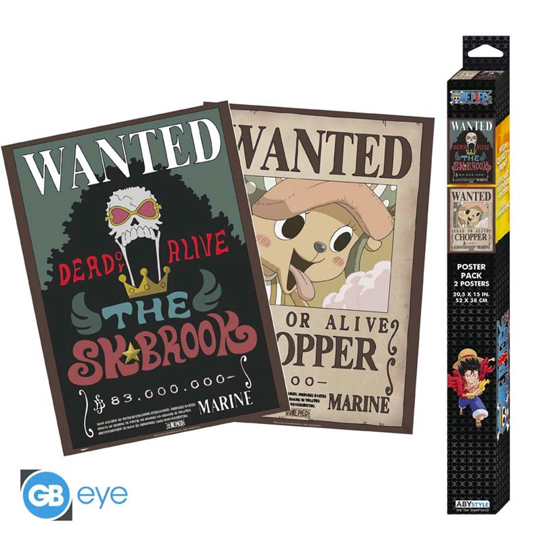 One Piece - Chibi Set 2 Poster (52 x 38cm) - Wanted Chopper & Brook