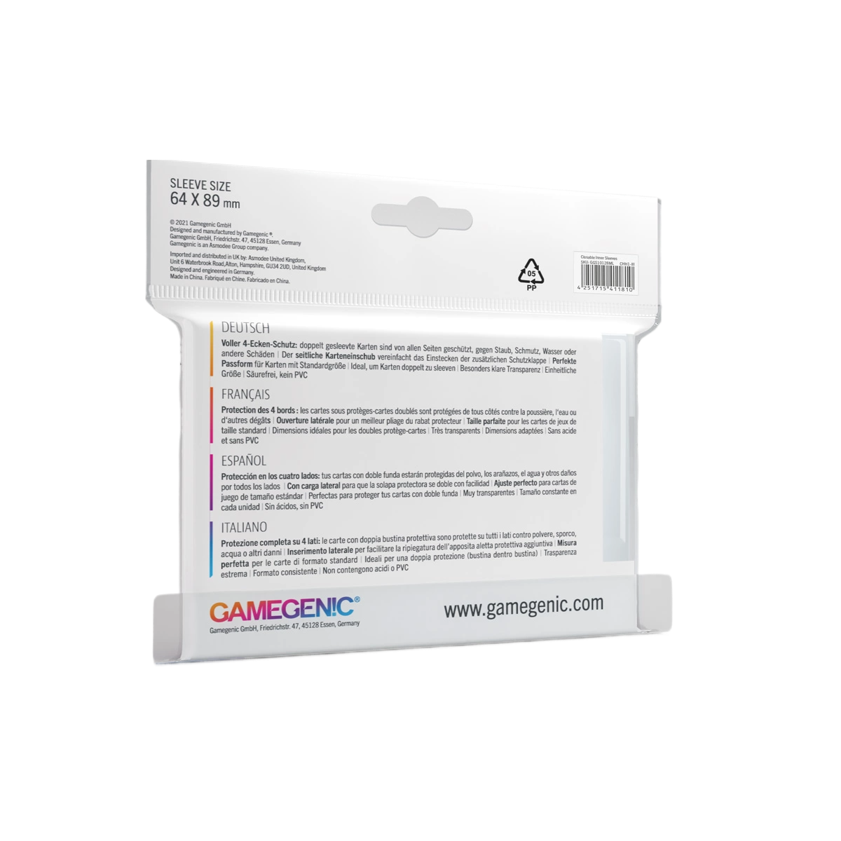 Gamegenic - Closable Inner Sleeves - (100)